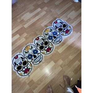 Cynthia Rowley Curious Sugar Skull Day of the Dead Halloween Table Runner